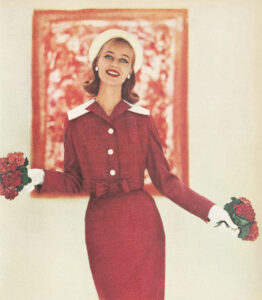 1950s red dress and jacket set