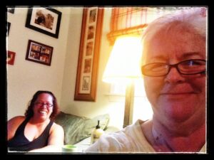 Lisa and me in her home