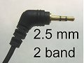 Universal type  2.5mm, 2 band plug
