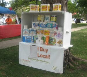 This is the traveling toilet paper display that went all over the county. Photo by Deb Brown