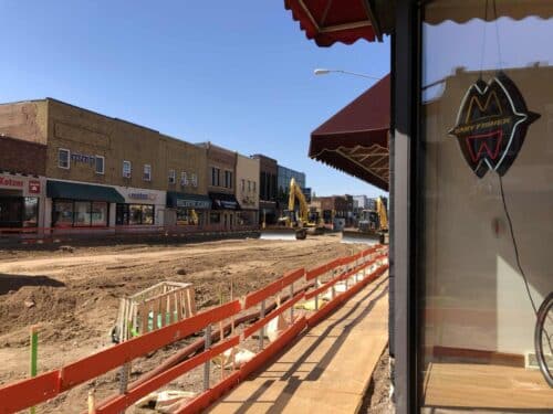 downtown street all torn up
