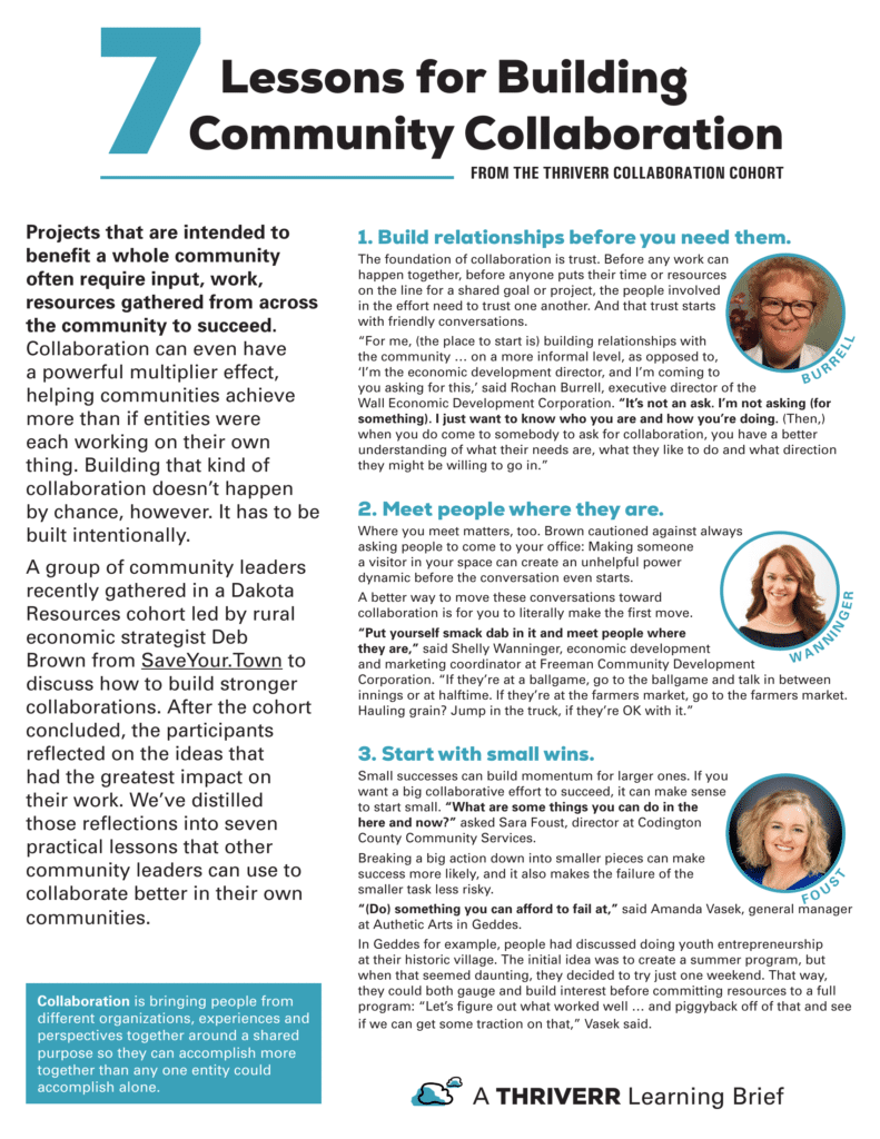 7 lessons page one for collaboration, text