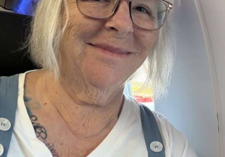 deb on a plane
