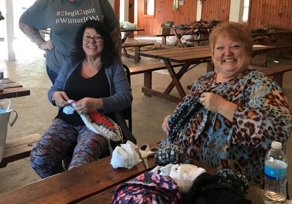 women making rugs