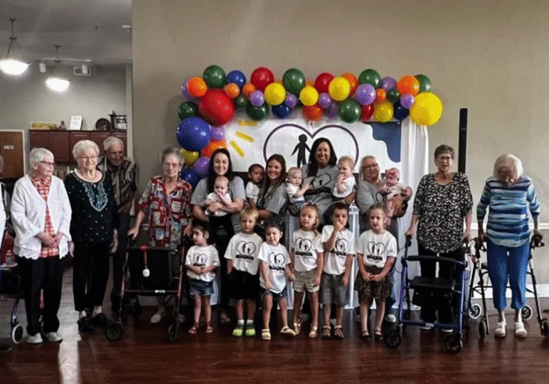 Seniors and daycare kids in one location