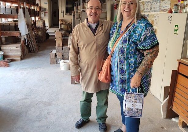 Deb in tile factory in portugal